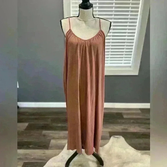 Zara Mauve Women’s Strappy Rib Maxi Dress Small Low Back - Picture 2 of 5